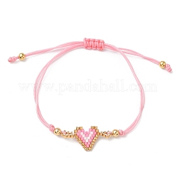 Стеклянные бусины браслеты в форме сердца&nbsp;BJEW-MZ00217-04