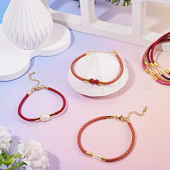 5 шт. 5 цвета 3 мм плетеный круглый шнур из искусственной кожи для изготовления браслета&nbsp;MAK-TA0001-35A