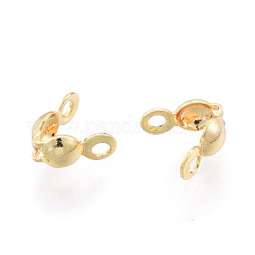 Латунной шариковой советы, без никеля , Каллоте заканчивается, крышка раскладушки, реальный 18k позолоченный, 7.5x3.5 мм, отверстие : 1.5 мм