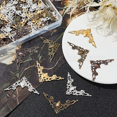 120 шт. 4-х цветные железные филигранные соединители&nbsp;FIND-PH0007-51-1