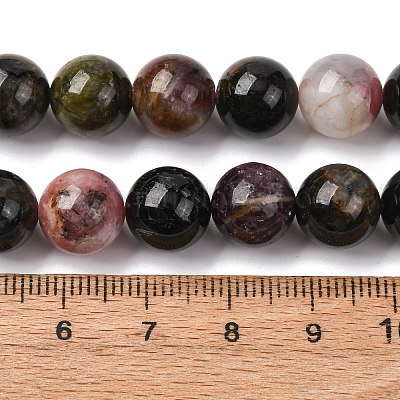 Нити из натуральных разноцветных турмалиновых бусин&nbsp;G-K402-A01-10mm-1