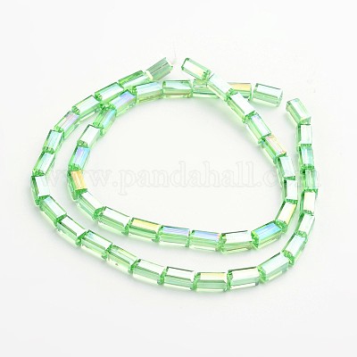 AB цвет гальваническим граненых параллелепипед Гальваническим стеклянные бусы пряди EGLA-F109-A10-1