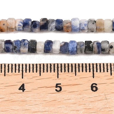 Природный содалит бисер нитей&nbsp;G-G345-C32-2x4mm-1