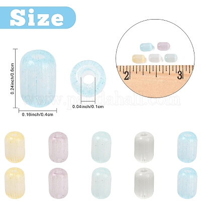 25 г двухцветных стеклянных цилиндрических бусин&nbsp;SEED-YW0003-17-1