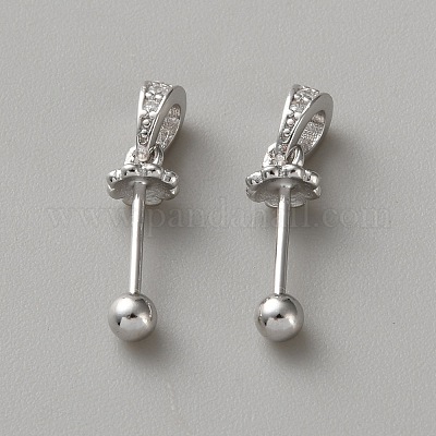 Подвески из стерлингового серебра с ромбиевым покрытием&nbsp;LS-STER-WH0008-70P-1