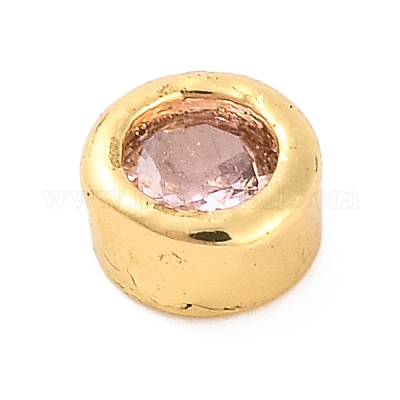 Покрытие стойки плоские круглые латунные кабошоны из микропаве из кубического циркония KK-F874-03G-03-1