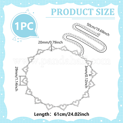1 шт. сплав кристалл горный хрусталь сердце звено пояса цепи&nbsp;AJEW-UN0002-21P-1