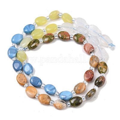 Нити из натурального сумасшедшего агата&nbsp;G-Z135-A03-1