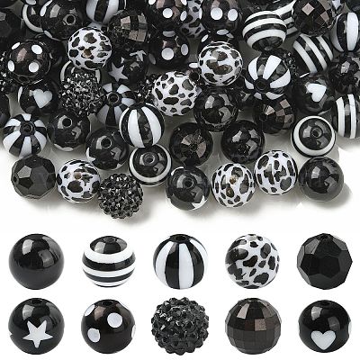 100 шт. Непрозрачные акриловые бусины&nbsp;OACR-CJ0002-50-1