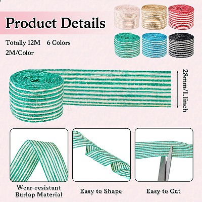 12 м двухцветной мешковинной ленты&nbsp;OCOR-TA0002-50-1