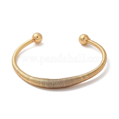 Открытый браслет-манжета из нержавеющей стали 304 BJEW-D021-01B-G-1