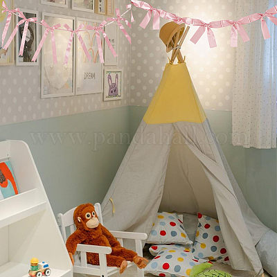 2 стиль баннеры с бантом из ткани&nbsp;AJEW-SP0002-70F-1