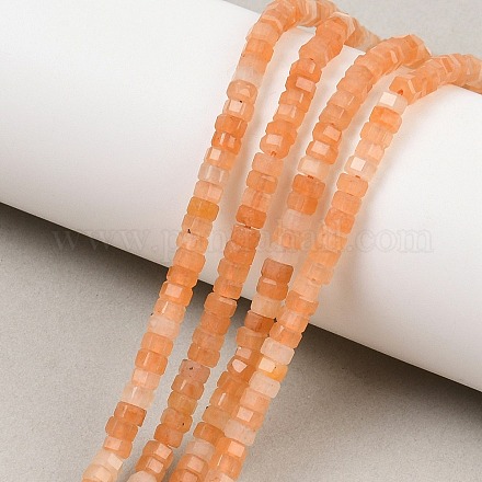 Натуральный красный авантюрин бисер нитей&nbsp;G-G345-C27-2x4mm-1