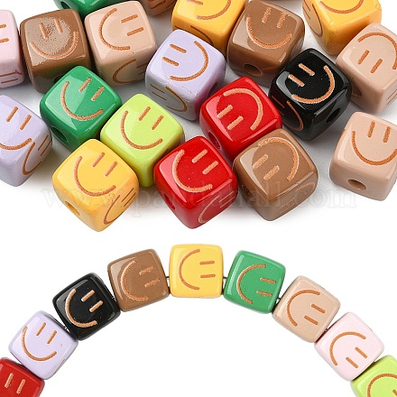 20 шт. непрозрачные акриловые бусины для выпечки&nbsp;OACR-YW0004-29-1