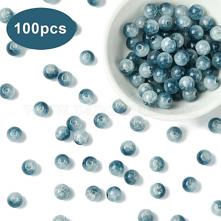 100 шт. прозрачные стеклянные бусины с эффектом кракле GLAA-YW0004-46E-1