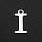 Non-Tarnish 201 Stainless Steel Charms, Laser Cut, Letter, Stainless Steel Color, Letter.I, 12x6x1mm, Hole: 1.5mm