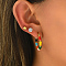 3 Pairs 201 Stainless Steel Classic Sweet Earring Sets, with Rhinestone, Golden, 6~27mm