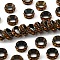 Brass Rhinestone Spacer Beads, Grade A, Rondelle, Antique Bronze Metal Color, Coffee, 10x4.2mm, Hole: 4.2mm