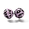 Printed Opaque Acrylic Beads, Round with Leopard Print Pattern, Purple, 15.5mm, Hole: 2mm