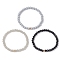 3Pcs Faceted Imitation Jade & Opaque Glass Rondelle Beaded Stretch Bracelets for Women, Mixed Color, Inner Diameter: 2 inch(5cm)
