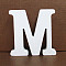 Letter Wooden Ornaments, for Home Wedding Decoration Shooting Props, Letter.M, 100x100x15mm