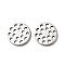 Hollow 304 Stainless Steel Charms, Flat Round, Stainless Steel Color, 8x1mm, Hole: 0.9mm
