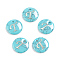 Synthetic Turquoise Charms, with Plastic Letter, Flat Round, Letter.T, 15x2mm, Hole: 1.5mm