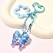 Acrylic Butterfly Pendant Decoration, with Alloy Swivel Lobster Clasps, Dodger Blue, 105mm