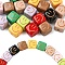 20Pcs Baking Paint Opaque Acrylic Beads, Cube with Smiling Face, Mixed Color, 14.5x14.5x14.5mm, Hole: 4.5mm