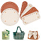 6Pcs 6 Style PU Leather Knitting Crochet Bags Nail Bottom Shaper Pad, with Alloy Nail, for Bag Bottom Accessories, Oval & Rectangle & Flat Round, Mixed Patterns, 18~19x5.25~19x0.8cm, Hole: 4~5mm, 1pc/style