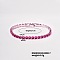 Brass Cubic Zirconia Chain Bracelets, Cerise, 6-3/4 inch(17cm)