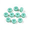 Opaque Solid Color Glass Beads, Flat Round, Turquoise, 6~6.5x3mm, Hole: 1.2~1.6mm, , about 4290pcs/1000g