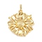 Brass Pendants, Golden, Flower, 33x31x4.5mm, Hole: 6.5x3mm