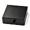 Square Paper Withdrawal Box, with Black Sponge & Polyester Rope, Black, 9.3x9.4x3.4cm