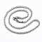 Non-Tarnish 304 Stainless Steel Wheat Chain Necklaces, with Lobster Claw Clasps, Stainless Steel Color, 21.26 inch(54cm), 3.5x3.5mm