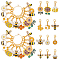 24Pcs 12 Styles Bee Theme Alloy Enamel Pendant Locking Stitch Markers, with Alloy Lobster Claw Clasps, Mixed Color, 2.5~4cm, 2pcs/style