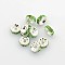 Brass Rhinestone Spacer Beads, Grade A, Green Rhinestone, Silver Color Plated, Nickel Free, about 6mm in diameter, 3mm thick, hole: 1mm