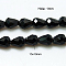Crystal Glass Beads Strands, Faceted, teardrop, Black, 15x10mm