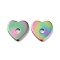 Rainbow Color Ion Plating(IP) 304 Stainless Steel Beads, Heart, 8x8x1mm, Hole: 1.5mm