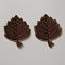 Computerized Embroidery Cloth Self Adhesive Patches, Stick On Patch, Costume Accessories, Appliques, Leaf, Coconut Brown, 58~59x42~46x1.5~2mm