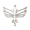 201 Stainless Steel Pendants, Laser Cut, Wing Charm, Stainless Steel Color, 25.5x29x1mm, Hole: 1.4mm