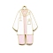 Medical Theme Alloy Enamel Pendants, Nurse Uniform Charm, Golden, Pink, 35x22.5x2.5mm, Hole: 1.8mm