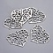 Alloy Pendants, Cadmium Free & Lead Free, Heart, Antique Silver, 48x40x2mm, Hole: 3mm