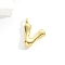 Brass Pendants, Letter Charms, Golden, Letter V, 28x10~25mm