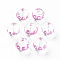 Transparent Glass Enamel Beads, Hand Drawn Beads, Round, Pearl Pink, 12x11mm, Hole: 1.5mm