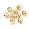Brass Beads, Round, with Rubber Inside, Cadmium Free & Nickel Free & Lead Free, Real 18K Gold Plated, 4x5mm, Hole: 1.2mm
