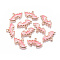 Zinc Alloy Enamel Pendants, for Jewelry DIY, Earrings, Bracelets Making, Bat, Golden, Pink, 13x23.5x2mm, Hole: 1.8mm
