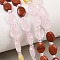 Cherry Quartz Glass & Synthetic Agate & Natural Red Jasper & Rose Quartz & Lemon Jade & Red Aventurine Beads Strands, Flat Oval, with Seed Beads, 8~8.5x6~6.4x3.8~4mm, Hole: 0.7mm, about 37pcs/strand, 15.28''(38.8cm)