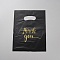 Thank You PE Plastic Gift Tote Bags, for Party, Birthday, Wedding and Party Celebrations, Rectangle, Black, 20x15.4x0.01cm, 100pcs/set