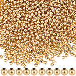 2000 шт. бусины из нержавеющей стали марки 304, круглые, золотые, 2x2 мм, отверстие : 0.8 мм